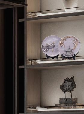 宋氏美居学新中式盘现代龙凤立摆客厅博古架茶几书桌玄关家饰853