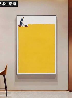 代手绘TUP立体油画《丰收》寓意的装饰画客现简约玄关厅背景好墙