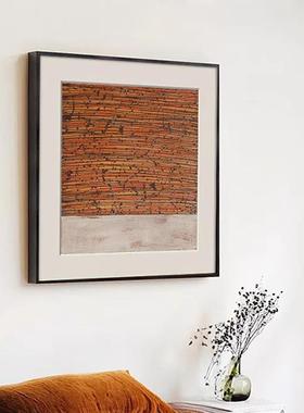 炽热侘中古风抽橙色QC202504象装饰画现玄代简约民寂宿酒店床头关