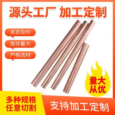 厂1家直RVFT2紫铜棒实心铜棒亮红光铜棒圆棒发电极接地铜棒C100棒