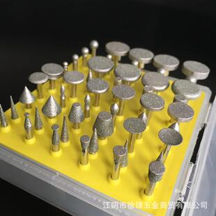 金石磨头电镀刚刀头53.17柄*50子混装大头012目00目柄直径3.174毫