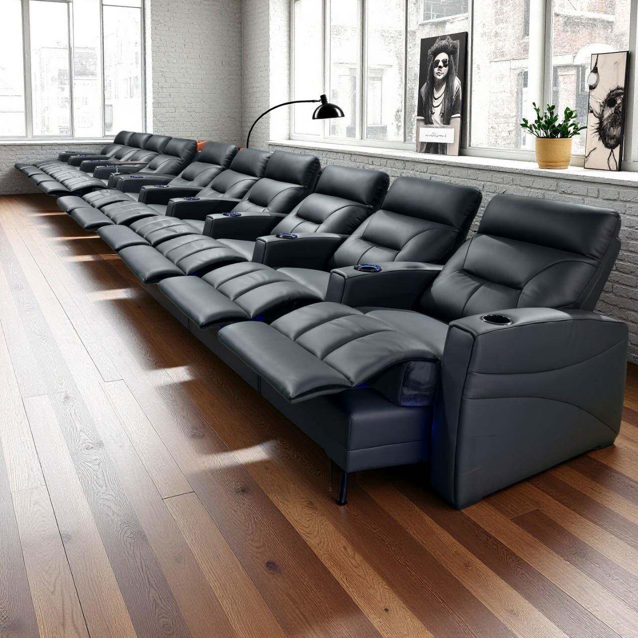 豪华别墅能家庭影院影厂视厅沙发代简无品牌/约功现能沙发工直功