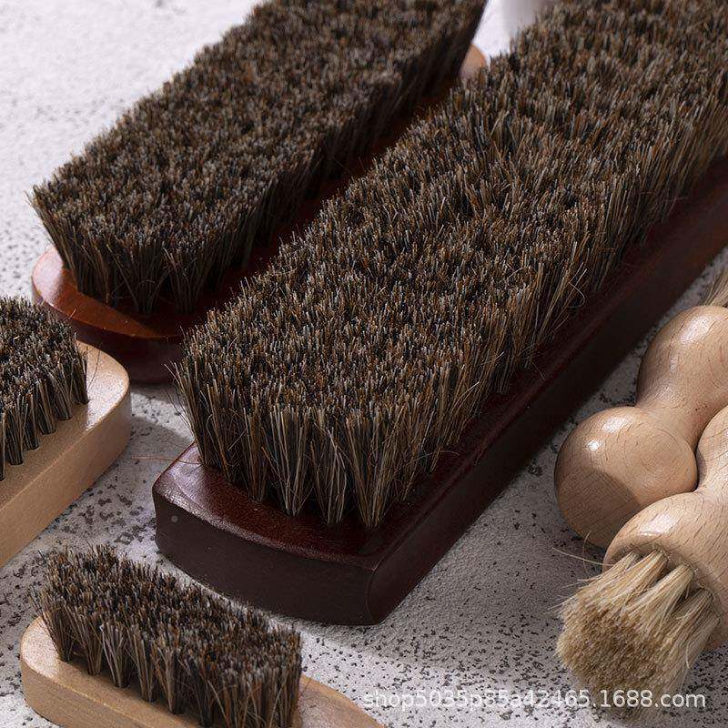 鞋油鞋刷套鬃装器20软毛件马毛刷绵羊油黑神色无色824上油抛光