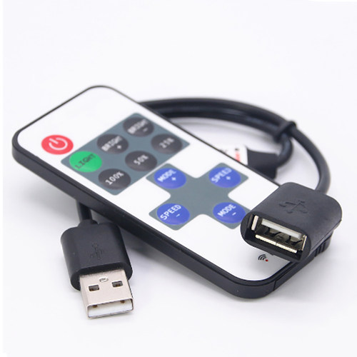 迷你三键RF遥控单色调光器5V射频调闪灯带控制器LED11键USB连接头