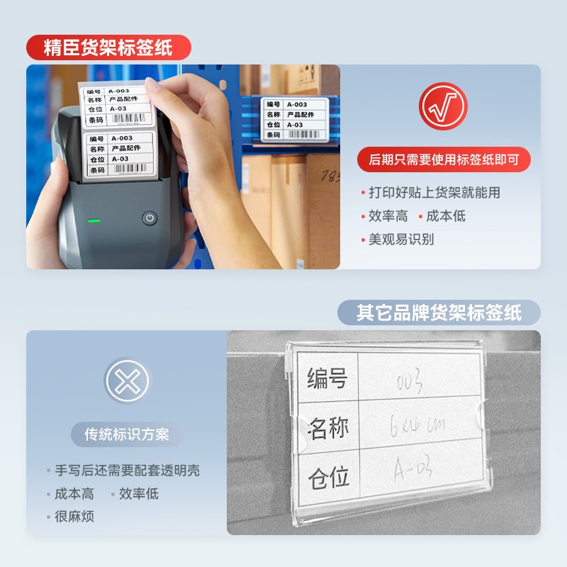 精臣B1仓库货架标签打印机标签贴纸自粘标签仓位材料卡库房仓储产