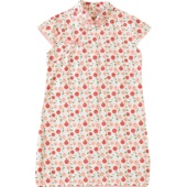 女童夏季 表演服洋气 复古碎花连衣裙雪纺古装 纯棉短袖 旗袍宝宝中式