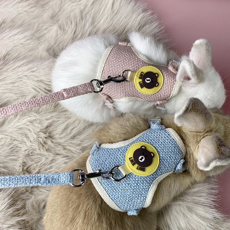 兔子牵引绳溜兔子用品侏儒兔防挣脱可调节专用链子宠物兔兔伸缩绳