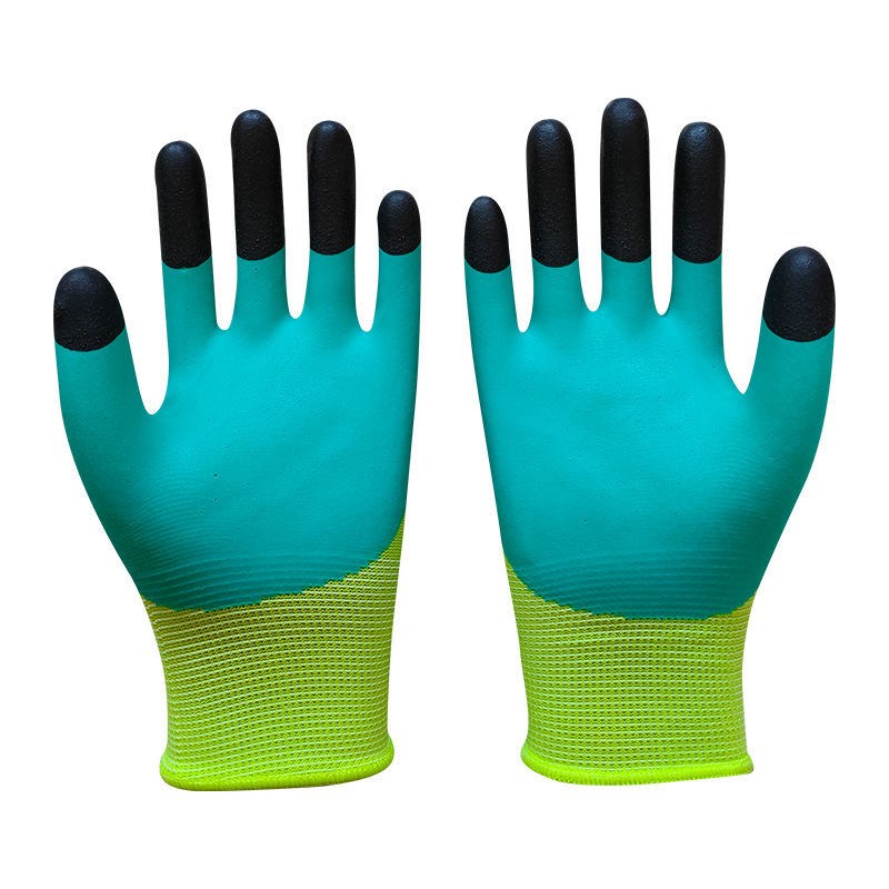 星宇A418手套舒适星防滑耐磨舒适透气双层浸胶挂胶劳保建筑工地