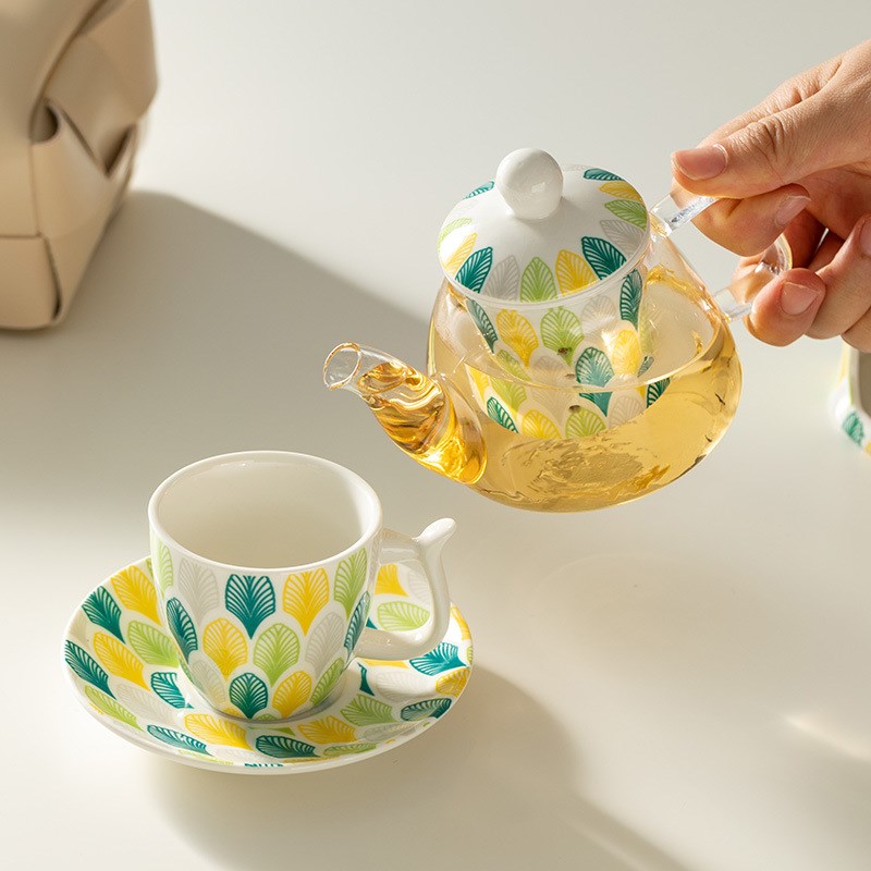 小时光 蜡烛加热茶壶花茶壶套装 煮水果茶玻璃壶下午茶杯红茶具