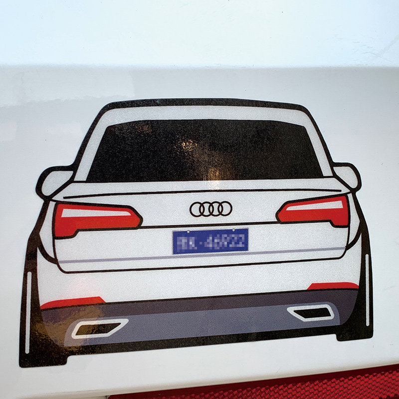 汽车贴纸个性创意车轮廓定制车标反光防水油箱盖车身贴车牌号车贴