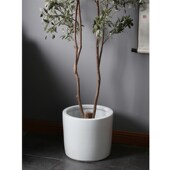 手绘景德镇陶瓷花盆古典中式 修树盆室内简约特大号直筒落地盆栽 装