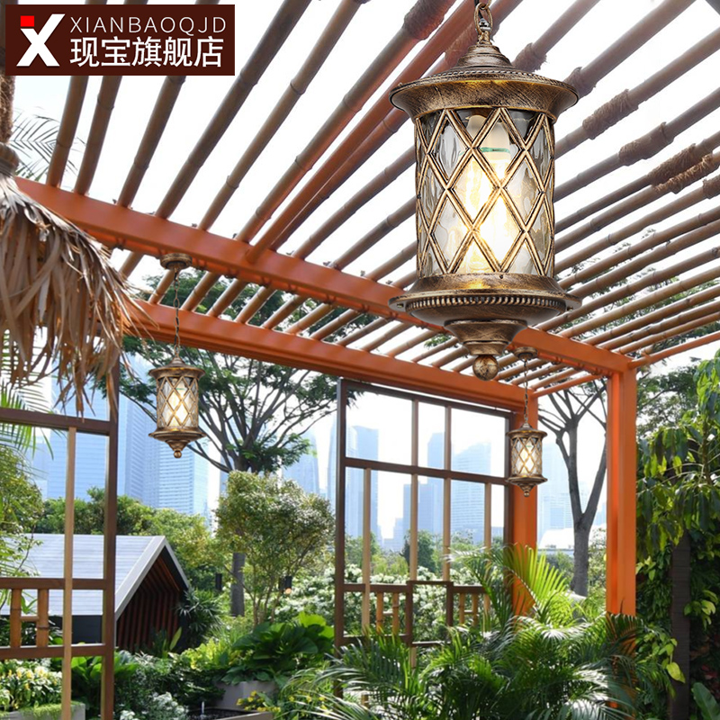 LED吊灯可调节户外防水欧式阳台走廊过道庭院花园别墅凉亭室外灯