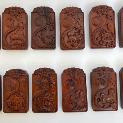 雷击枣木国潮十二生肖吊坠项链牌子属相挂件鼠猪寅虎兔猴龙蛇