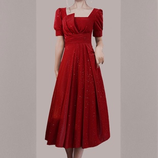 敬酒服新娘2021夏季新款亮闪闪伴娘服高端气质宴会晚礼服平时可穿