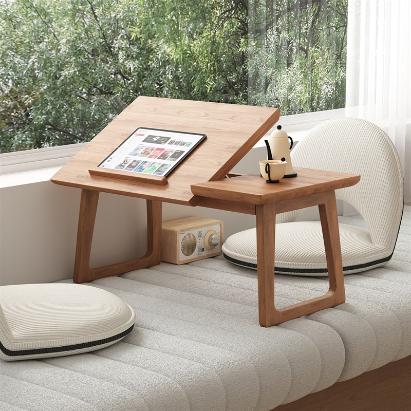 三梦实木可折叠飘窗桌北欧简约榻榻米茶桌床上小桌子家用炕几矮桌