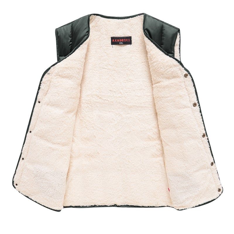 秋冬新品男士加绒加厚棉马甲羊羔绒背心三层加厚加棉外穿马夹爸爸,男装,常规马甲,淘宝优惠券,粉丝福利购,淘宝优惠卷