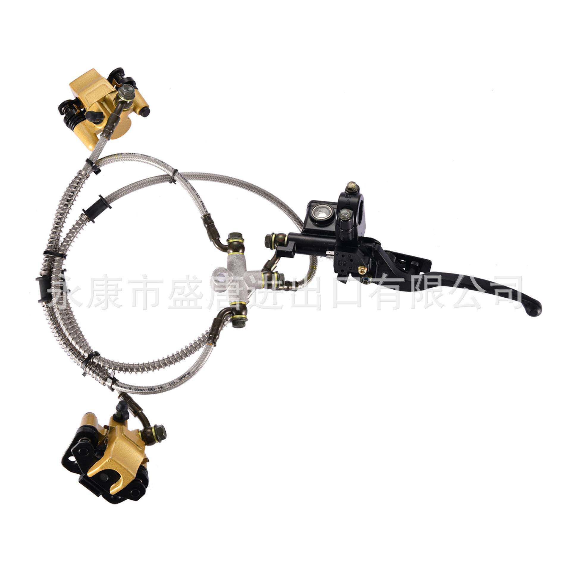 前盘式制动器总泵液压卡钳总成,1拖2前碟刹50cc-125ccATV,