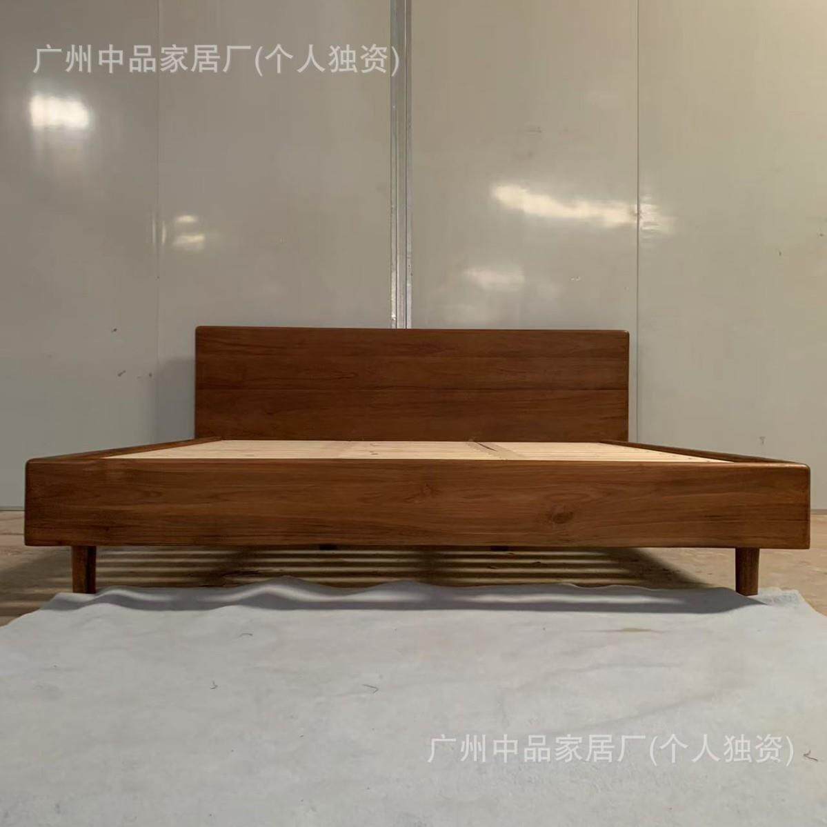 缅甸柚木床生产手工榫卯现代床主卧大床1.5米大床1.8米大床