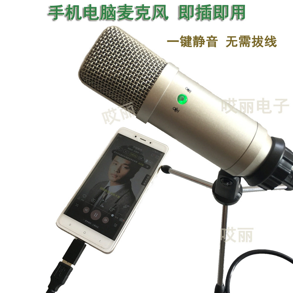 BM-750USB话筒内置USB声卡BM-700升级版电容麦克风免驱即插即用