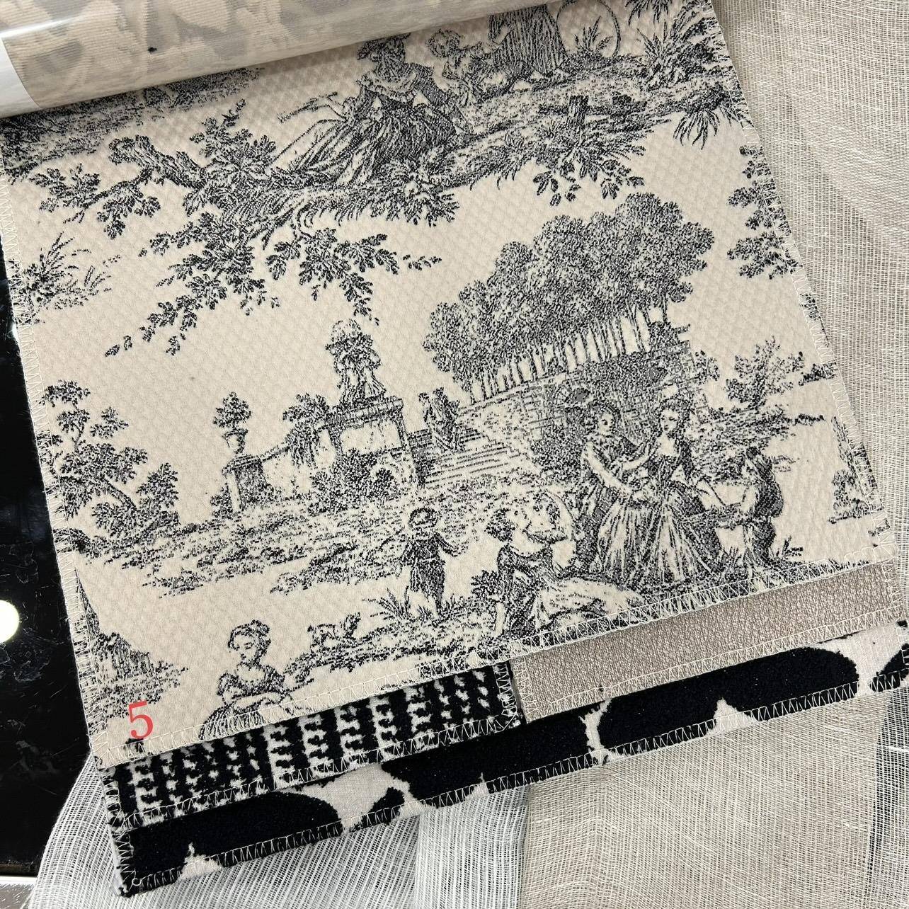 门幅280cm宽幅人物风景画美式法式田园风格提花窗帘布加厚抱枕布