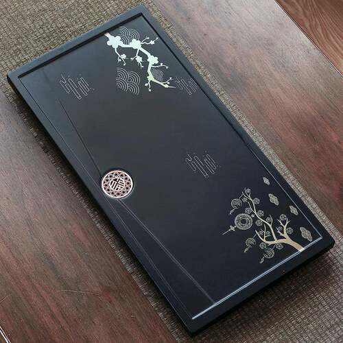新款茶盘家用一整套整块简约长方形茶台新中式轻奢办公室茶桌直排