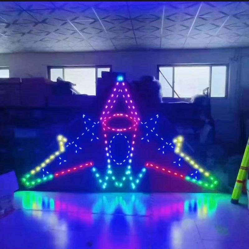 新款夜光飞机风筝爆闪贴片灯夜光风筝