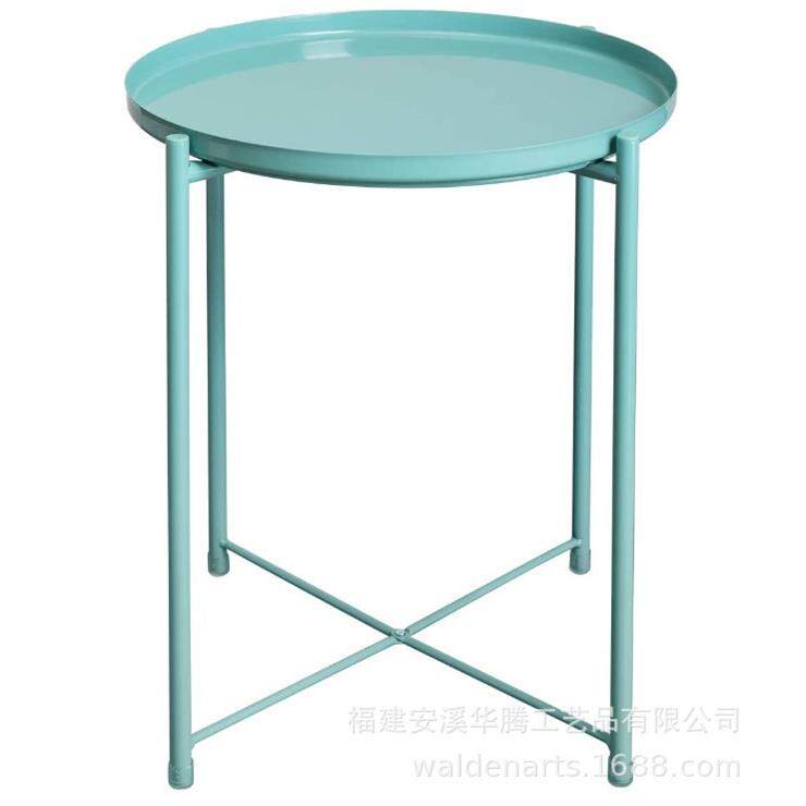 北欧欧式现代简约圆形迷你小圆桌创意小茶几床头可折叠托盘小茶几