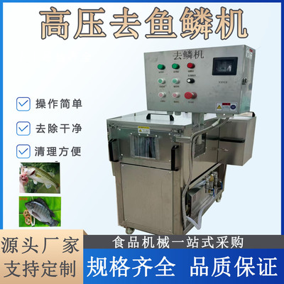 大型商用高压水去鱼鳞机全自动不伤鱼皮开膛破肚切片一体机
