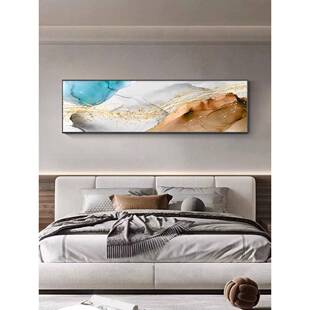 北欧挂画床头装饰画卧室壁画横版抽象轻奢艺术画现代简约风格