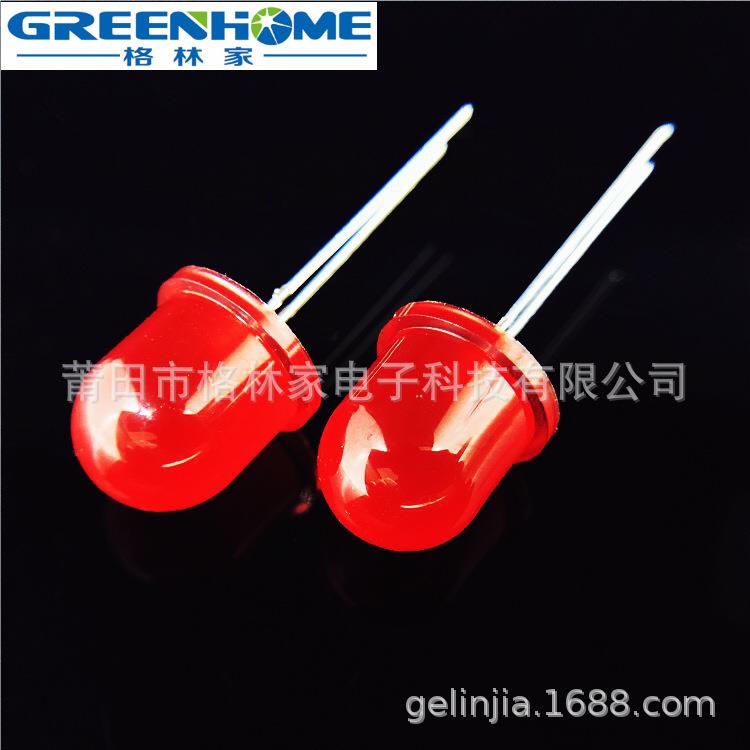 F12mm圆头红发红/绿发绿/黄发黄LED指示灯特殊异形LED发光二极管