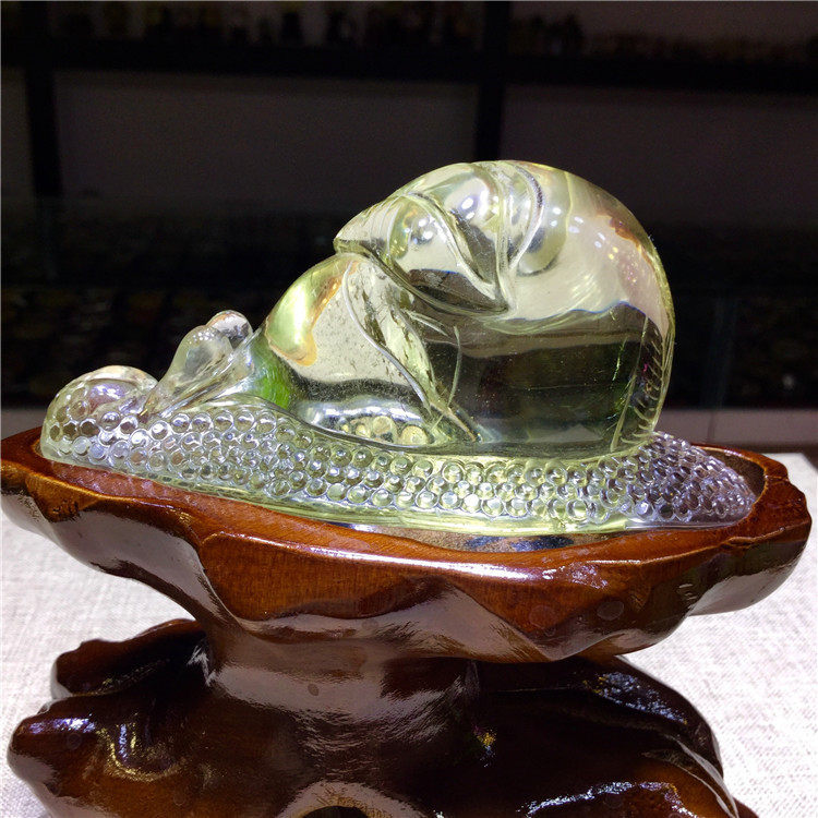 东海水晶【扭转乾坤安居乐业】天然黄水晶蜗牛扭转乾坤摆件
