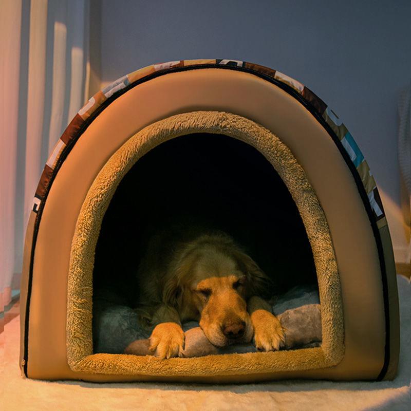 狗窝大型犬四季通用狗狗床房子型冬季可拆洗金毛狗屋冬天保暖用品