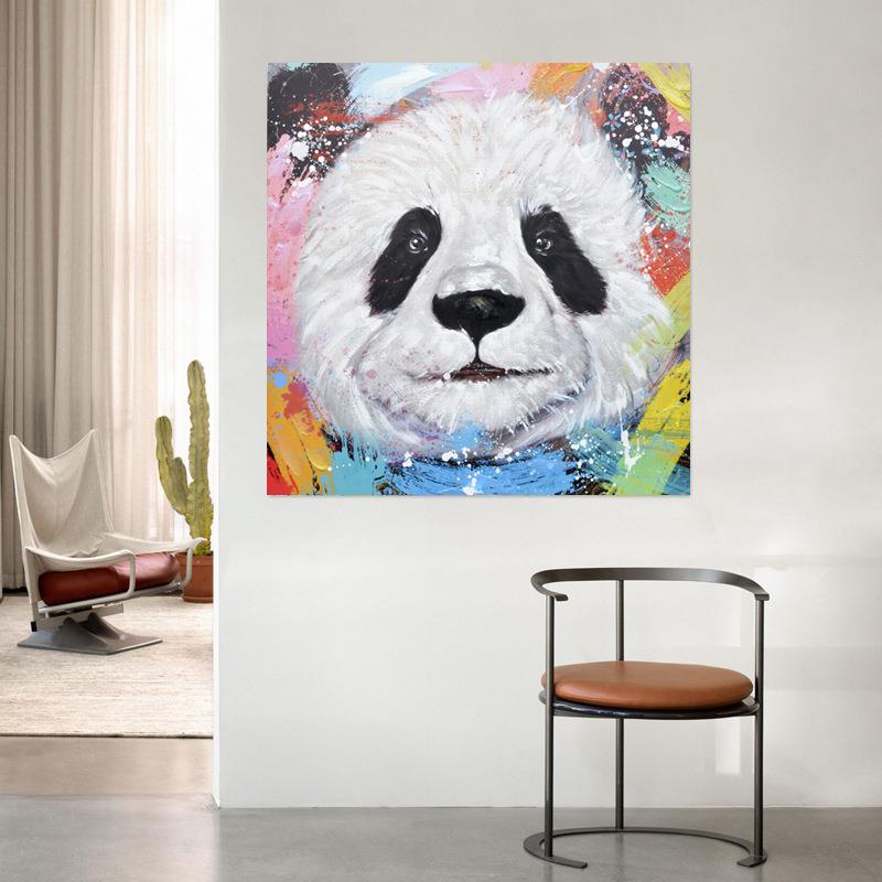 动物油画喷绘画艺术油画高清猩猩动物儿童装饰画颜料芯帆布画