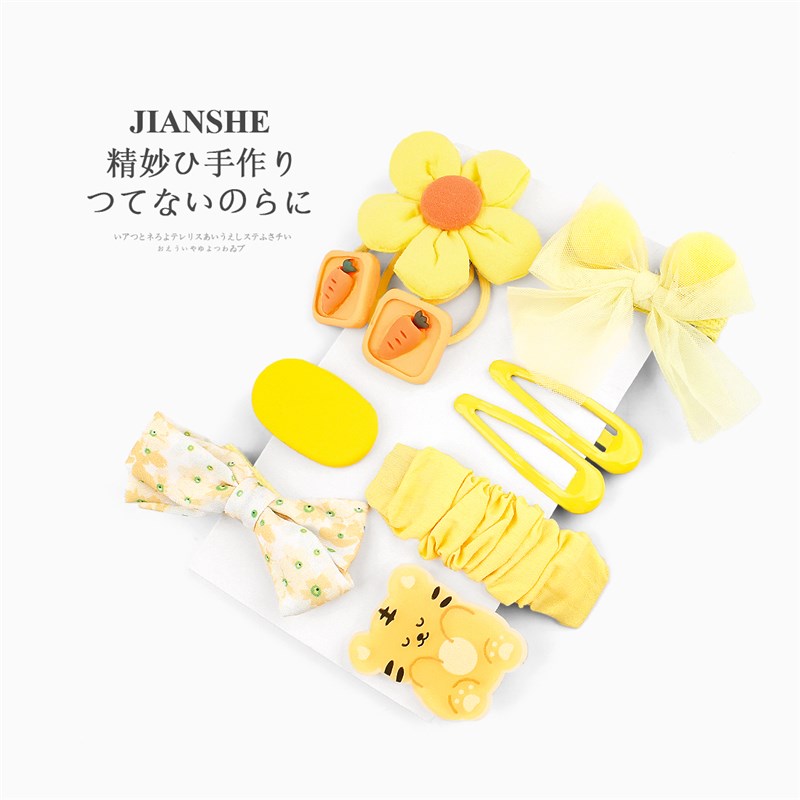 女童宝宝新款卡通发夹头绳套装可爱儿童碎发刘海夹侧边夹发卡头饰