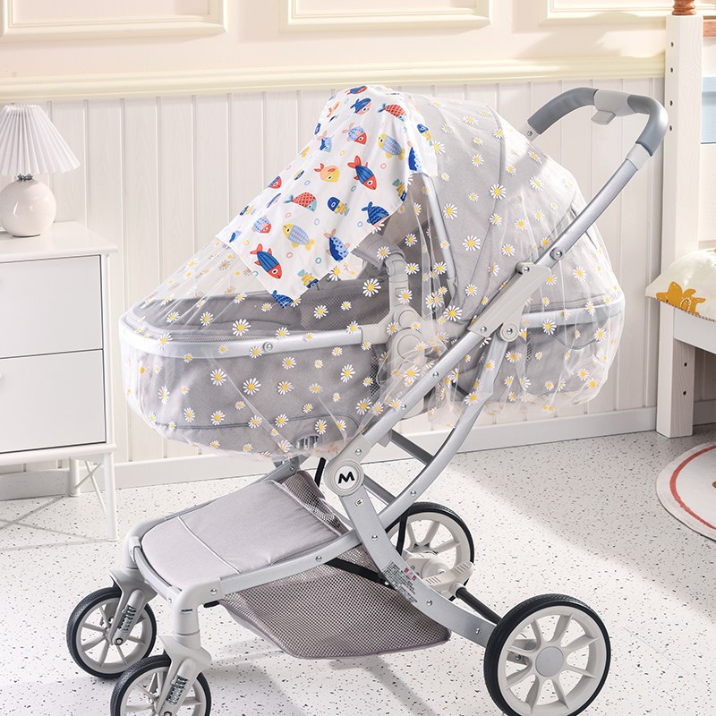 婴儿推车蚊帐全罩夏季防晒儿童手推车遮光蚊帐加密宝宝床防蚊虫罩