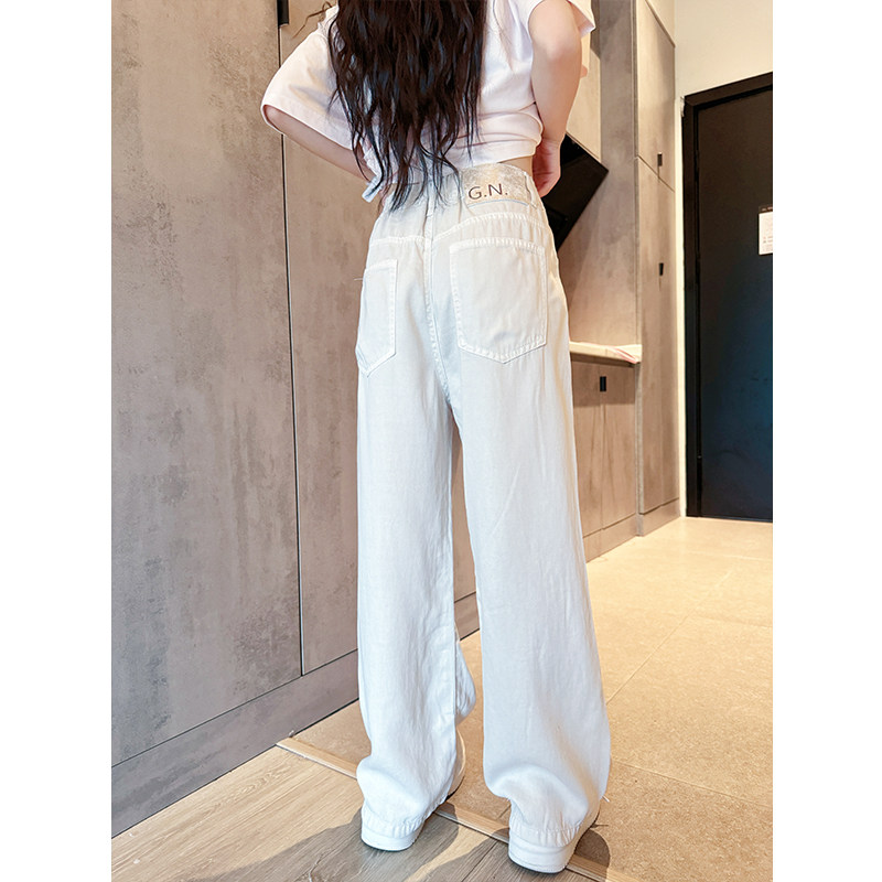 女童裤子夏季新款儿童高腰牛仔裤夏装阔腿裤女大童薄款宽松直筒裤