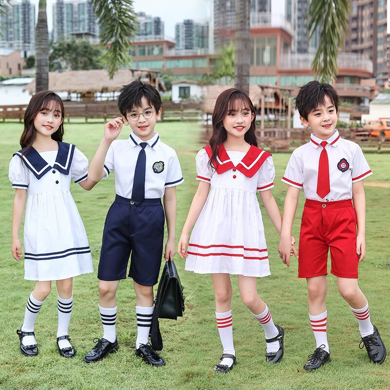 新款幼儿园园服男女儿童校服学院风小学生夏季班服套装合唱表演服