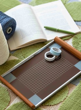 集木室物所实木托盘长方摆件茶盘餐厅咖啡店餐具礼物耐热玻璃中古