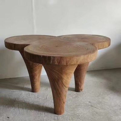 香樟木原木实木茶几侘寂风边几极简角几民宿服装店酒店休闲桌复古