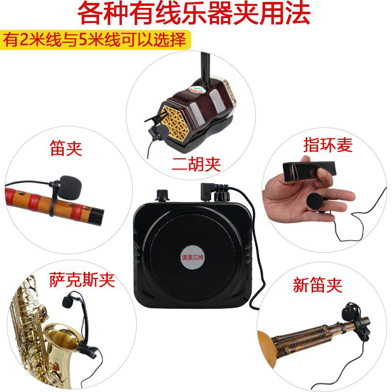 二胡笛子葫芦丝中阮板胡长笛口琴陶笛教学导游叫卖便携乐器扩音器