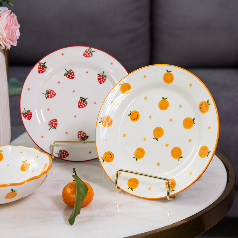 米立风物 平盘浅盘家用8寸陶瓷盘子菜盘小清新创意个性早餐盘餐具