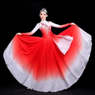 祖国长裙歌伴舞 中国720演出服我和我 开场舞大摆裙新款 灯火里