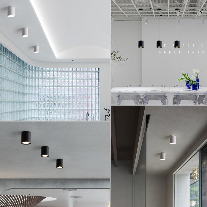 led明装筒灯圆筒形cob明装射灯免开孔吸顶式商用店铺过道吊线筒灯,家装灯饰光源,明装射灯,淘宝优惠券,粉丝福利购,淘宝优惠卷