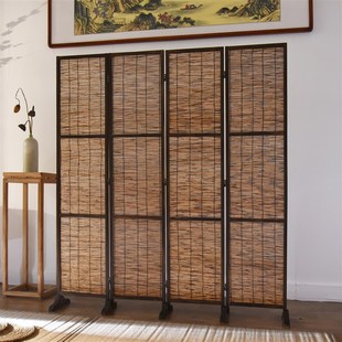 新中式 饰 入户门客厅屏风隔断玄关遮挡禅意做旧复古办公室茶室装