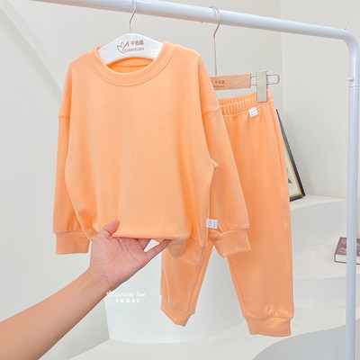 亲子宝宝妈妈男女童家居德绒保暖套装卫衣卫裤睡衣秋冬舒适弹力