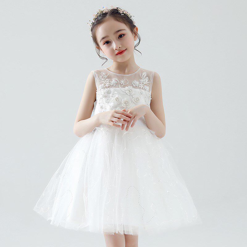 六一儿童节演出服女童蓬蓬裙礼服粉舞蹈裙小学生女孩跳舞表演服装