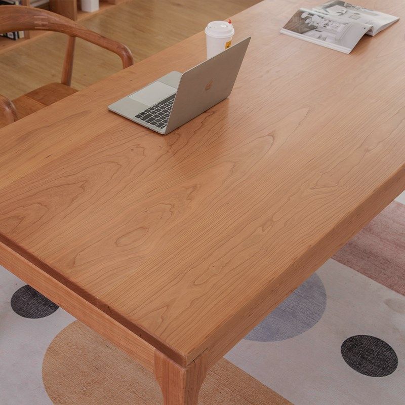 实木餐桌樱桃木原木大板长桌北欧日式小户型家用工作台加厚可定制