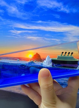 游轮流体漂流瓶桌面摆件永不沉没翻船泰坦尼克号邮轮男女生日礼物