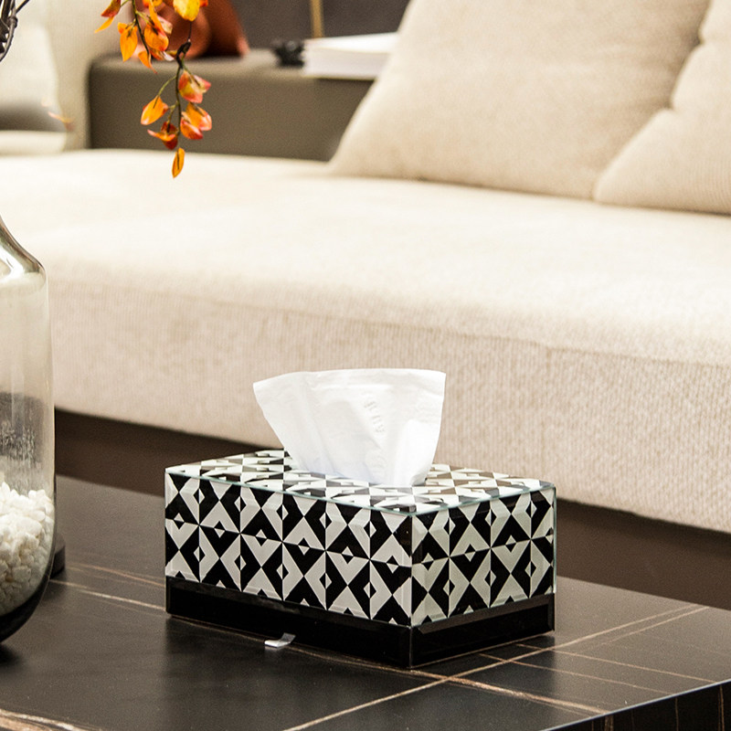 KP轻奢纸巾盒客厅茶几餐桌摆件卫生纸盒餐巾收纳盒高档家用卫生纸