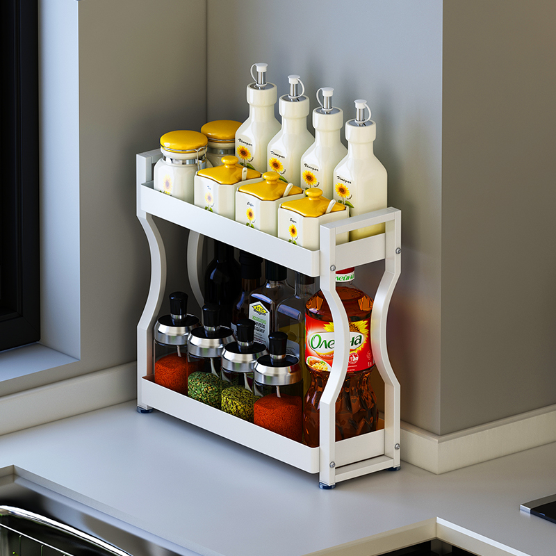 厨房调料组合套装置物架轻奢台面灶台极窄款小瓶放盐油酱醋收纳架
